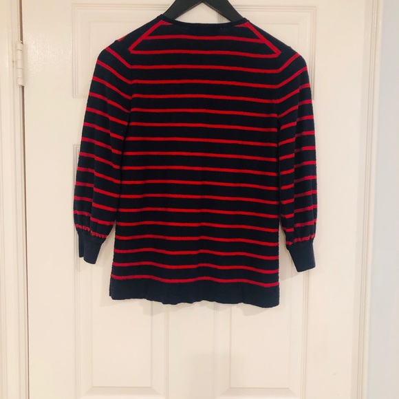 Classic, timeless Ann Taylor navy + red sweater. - Picture 4 of 5